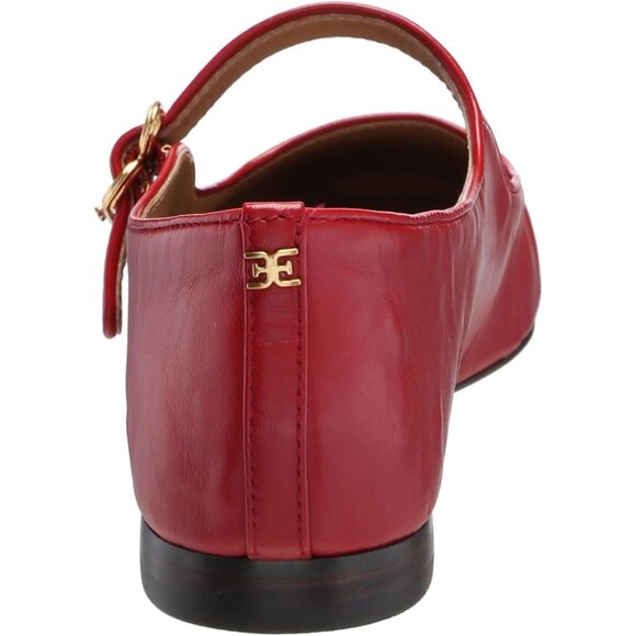 Sam Edelman Womens Scarlet Synthetic Michaela Buckle Ankle Strap Flat Shoes - Picture 3 of 7